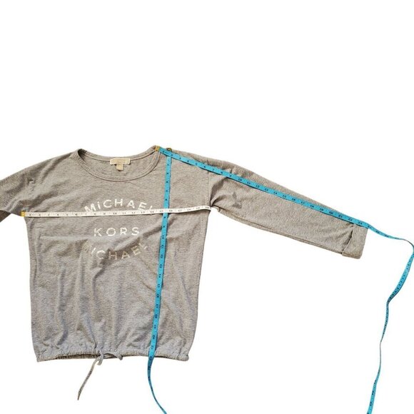 MICHAEL KORS LOGO DRAWSTRING LONG SLEEVE TOP SIZE XS - Picture 6 of 8
